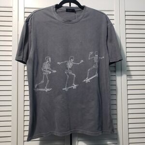 Truth Graphic T-Shirt Men's Size Small Gray Skating Skeletons Skater‎ Cotton Tee